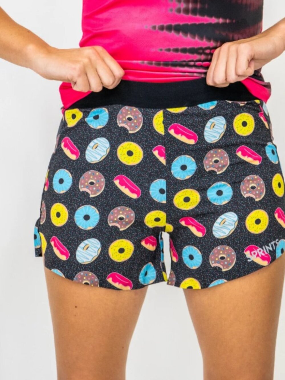 Sprints Mens Avigate 5" Fusion Short Donuts Black & Multicolor High Waist Size L - Picture 2 of 13